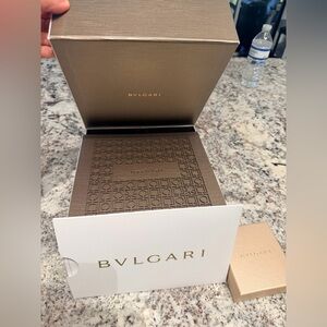 Bulgari Gold and Black Presentation Box and papers